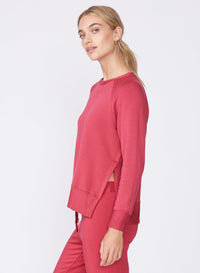 red side slit sweatshirt