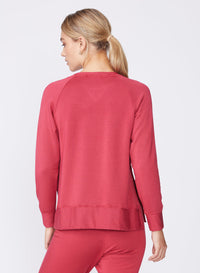 red side slit sweatshirt