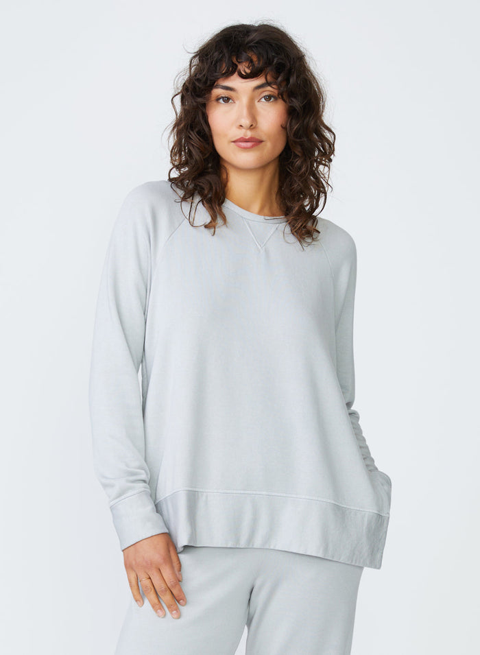 grey side slit sweatshirt