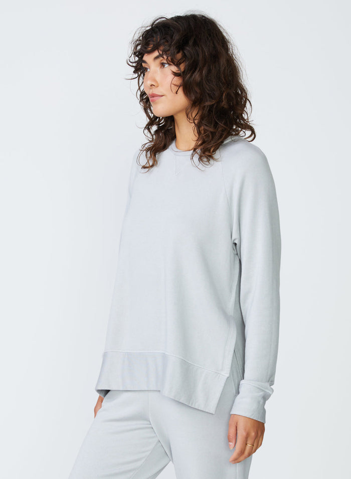 grey side slit sweatshirt