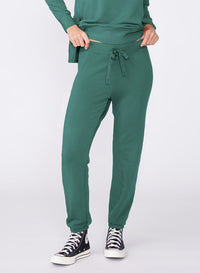 Softest Fleece Drawstring Sweatpant in Rainforest-front