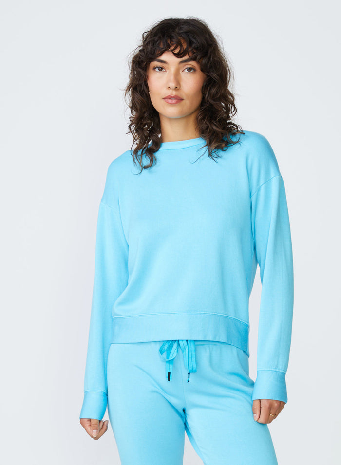 light blue sweatshirt