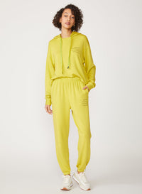 yellow fleece sweatpant with screenprint