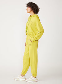 yellow fleece sweatpant with screenprint