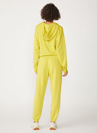 yellow fleece sweatpant with screenprint