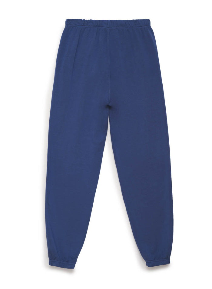 blue fleece sweatpants with pockets