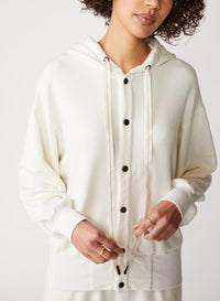 cream fleece snap jacket