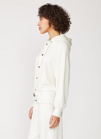 cream fleece snap jacket