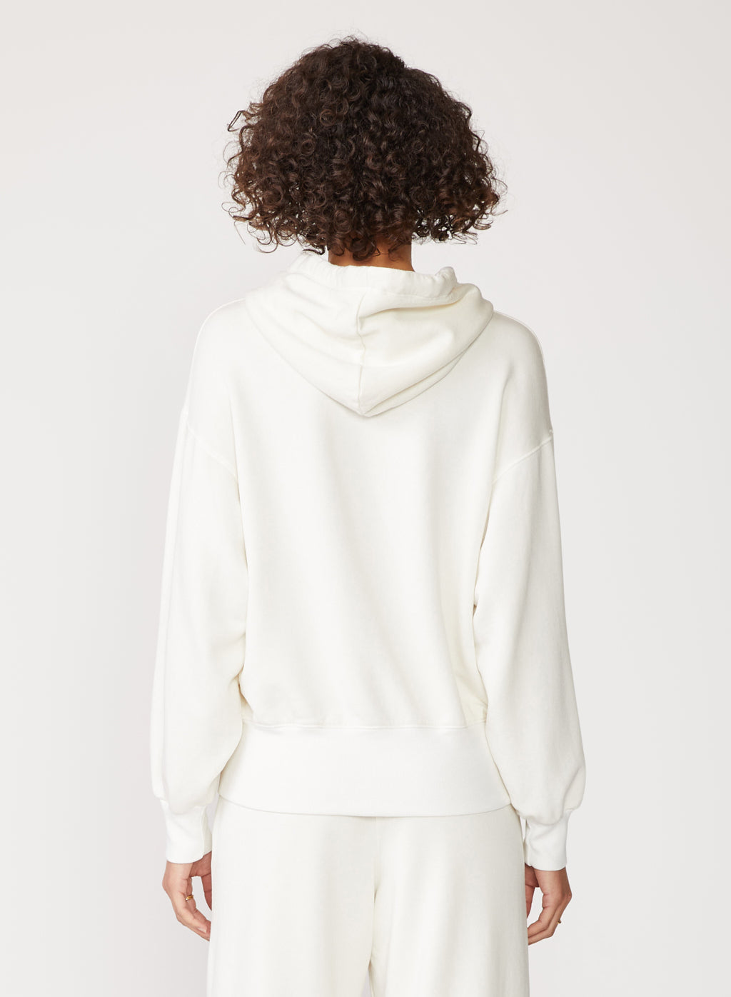 cream fleece snap jacket