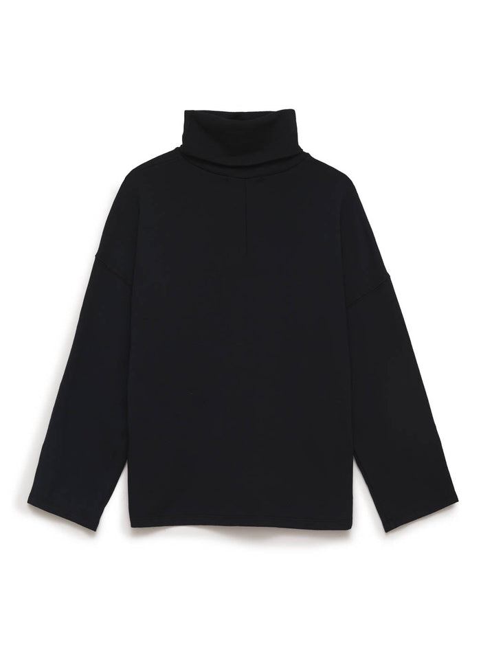 black fleece turtleneck