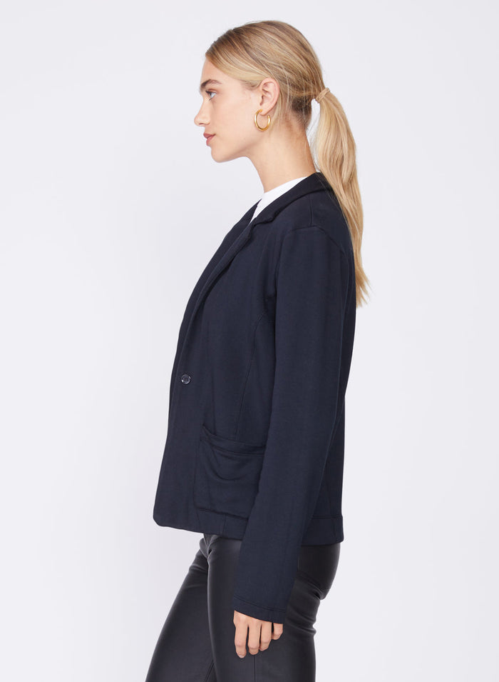 black softest fleece blazer