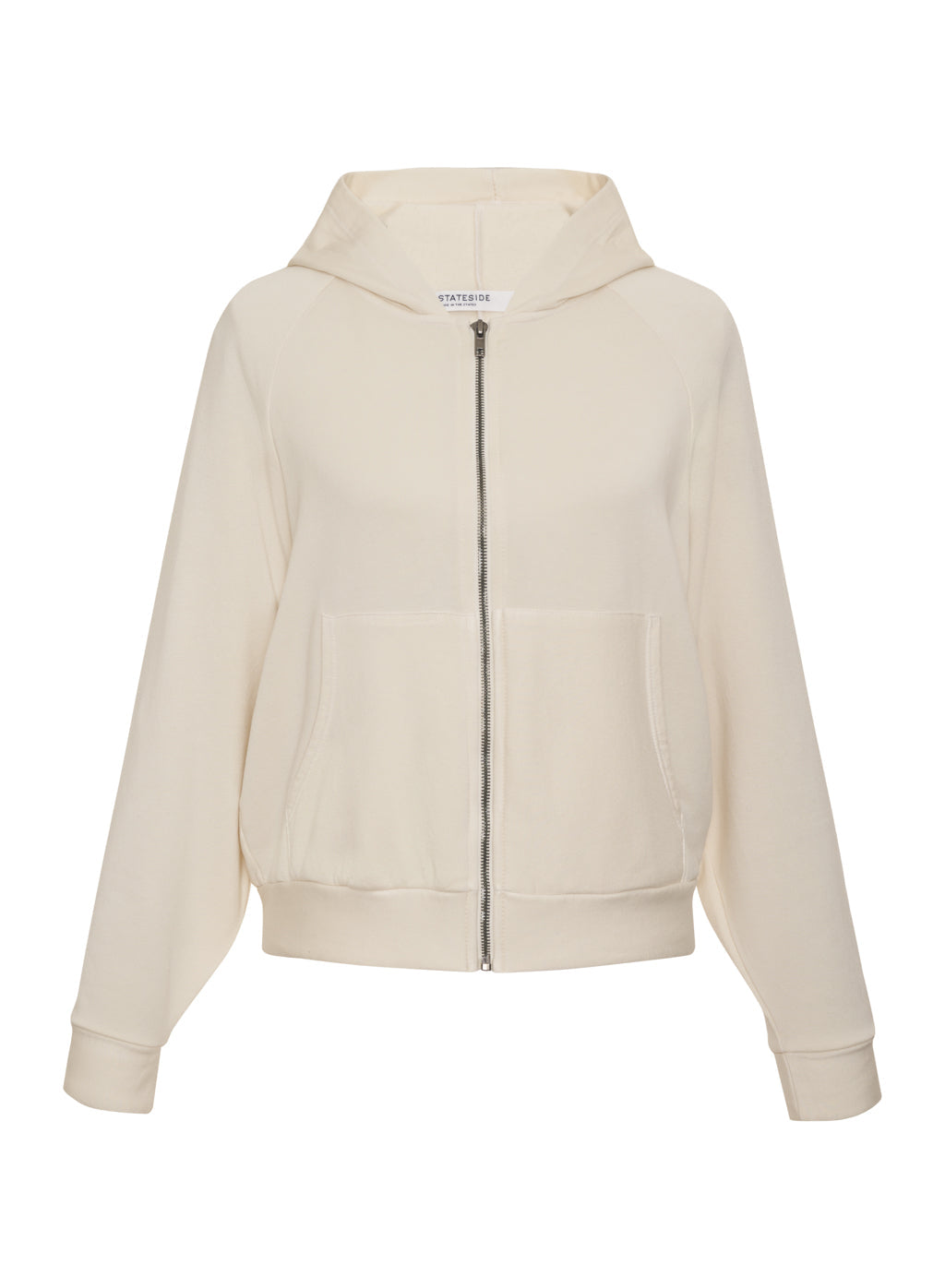 cream softest fleece zip hoodie