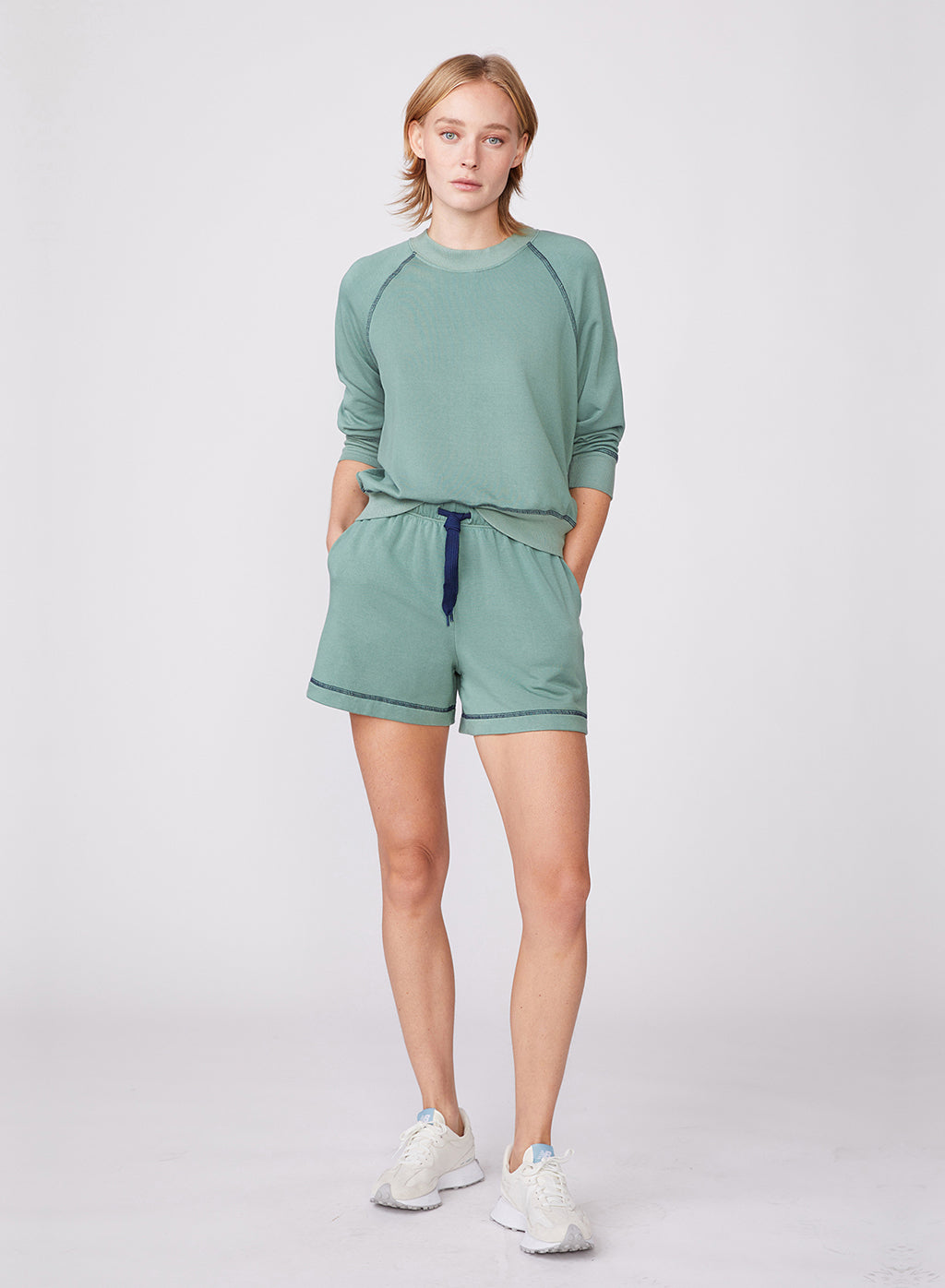 Softest Fleece Shrunken Sweatshirt with Contrast in Vine