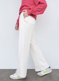 Softest Fleece Trouser in Cream left side