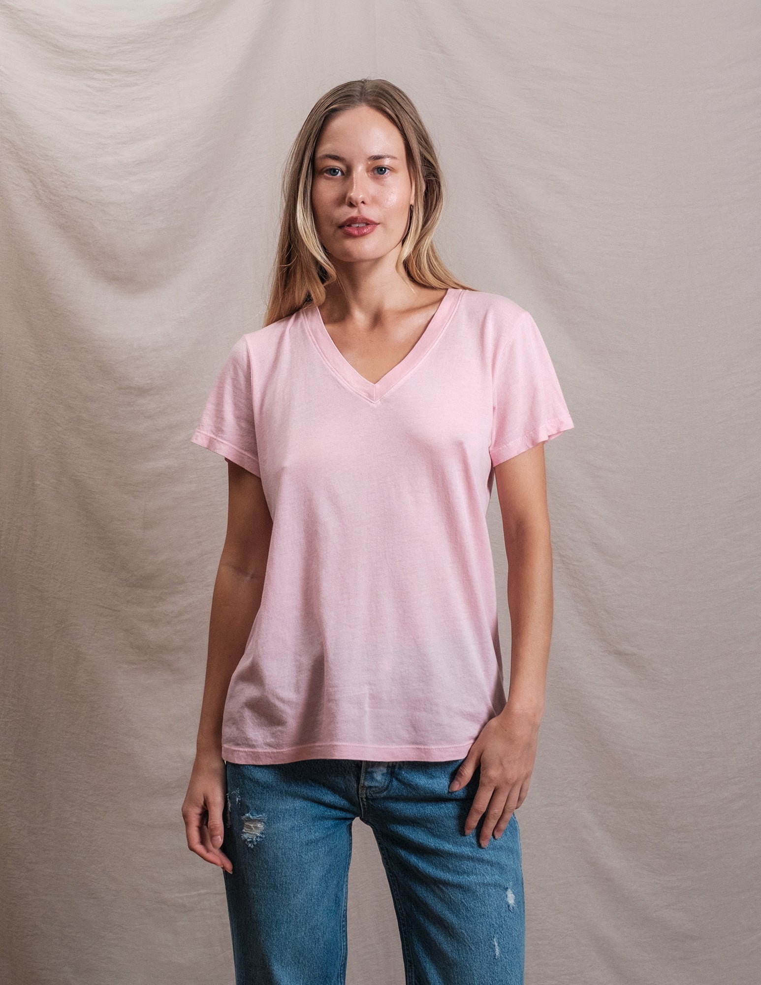 Butter Soft V-Neck in Ballet Pink