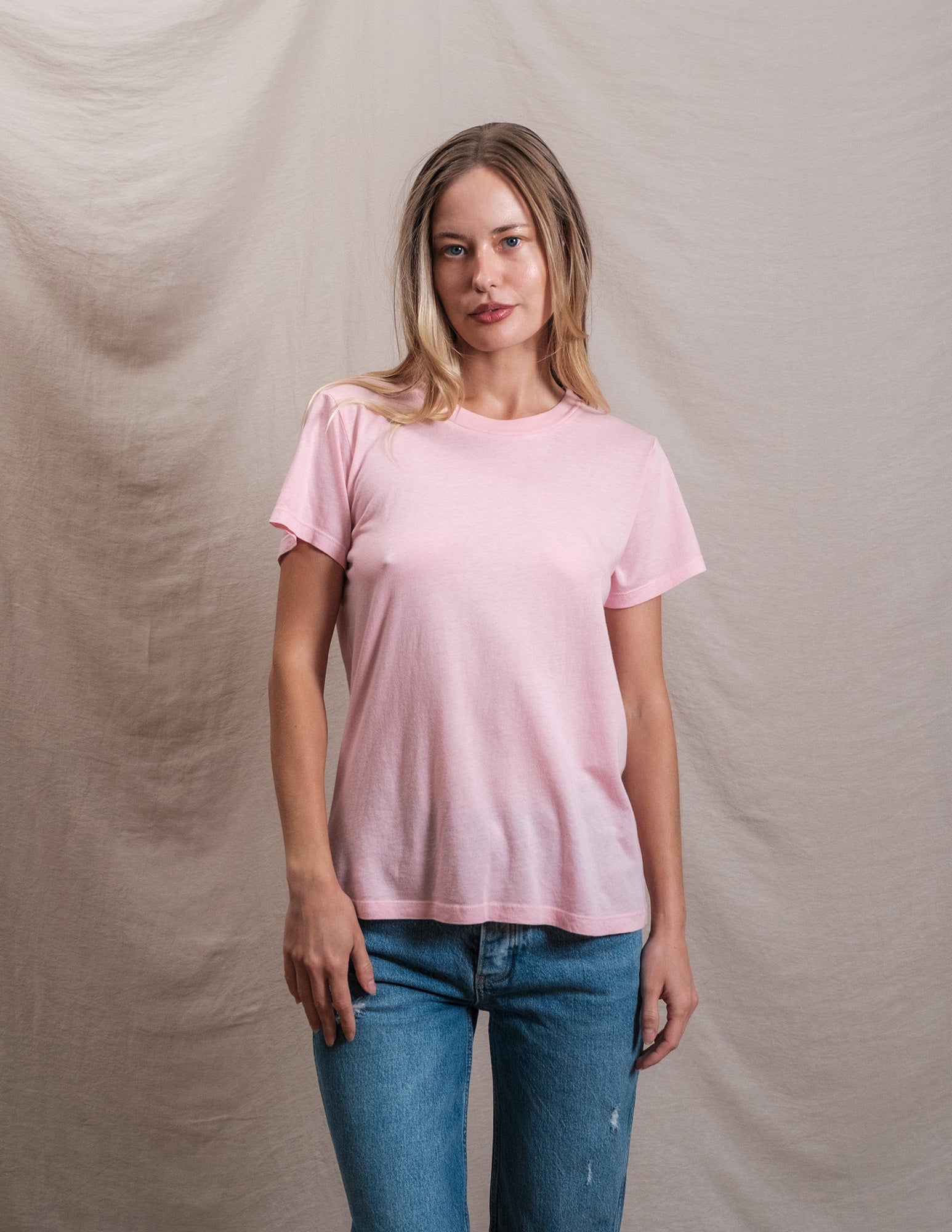 Butter Soft Short Sleeve Crew in Blush