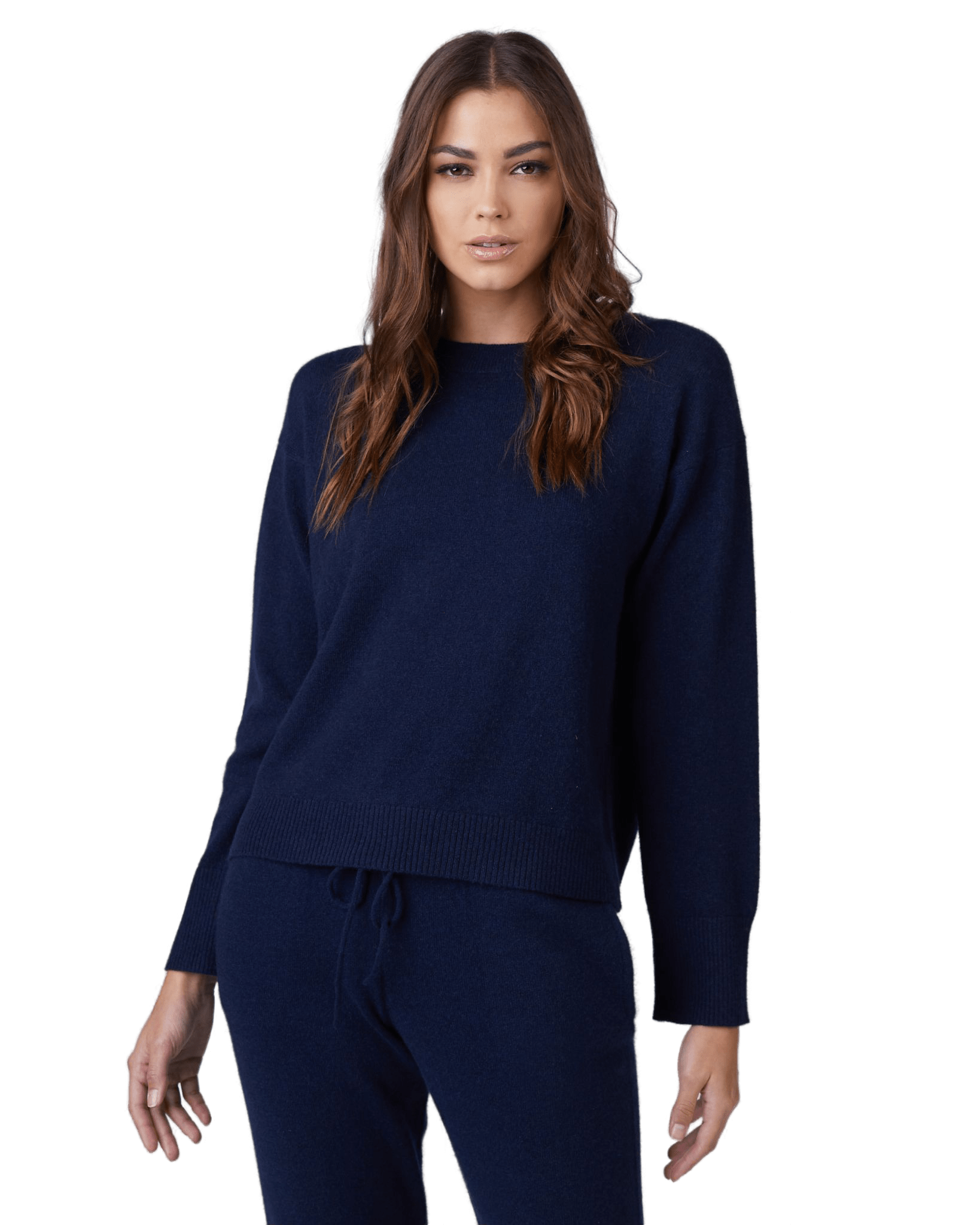 Cashmere Crew Neck Sweater in Navy