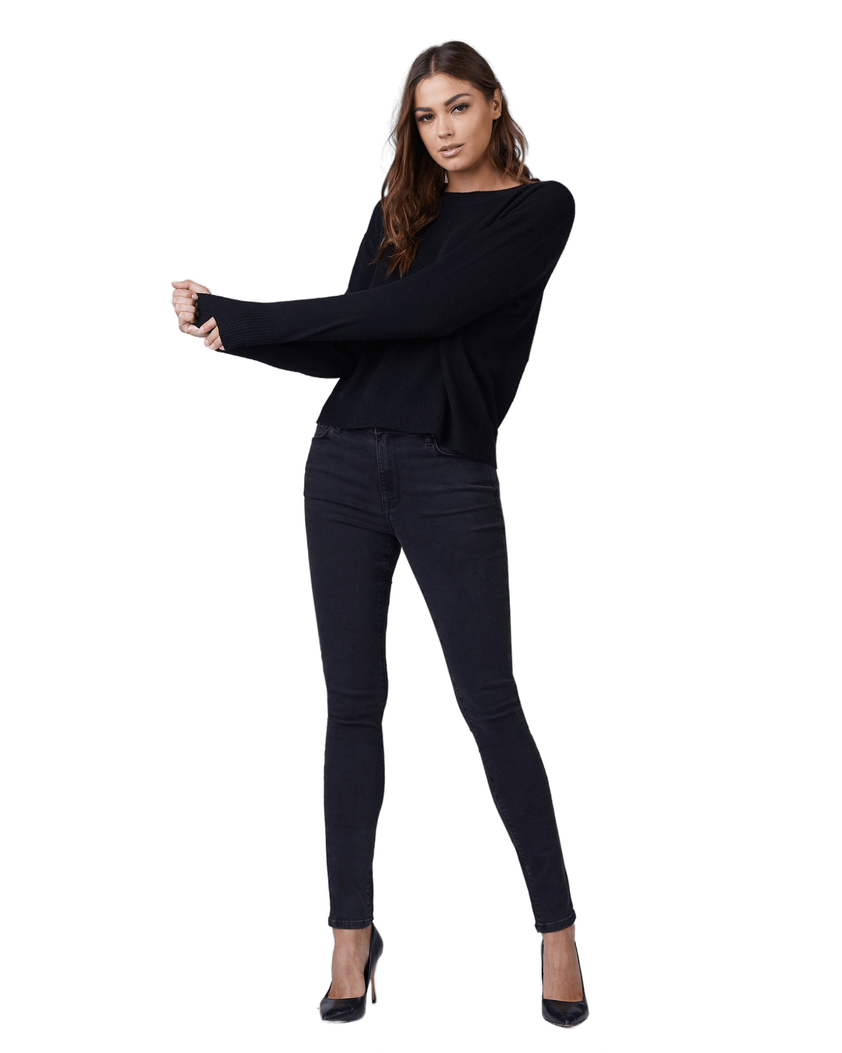 Cashmere Crew Neck Sweater in Black