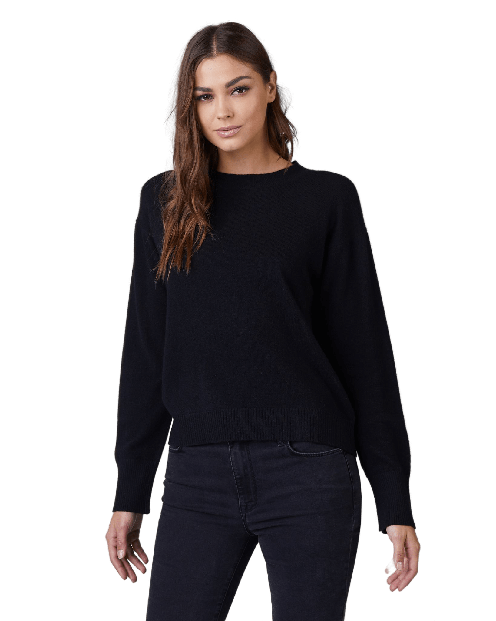 Cashmere Crew Neck Sweater in Black