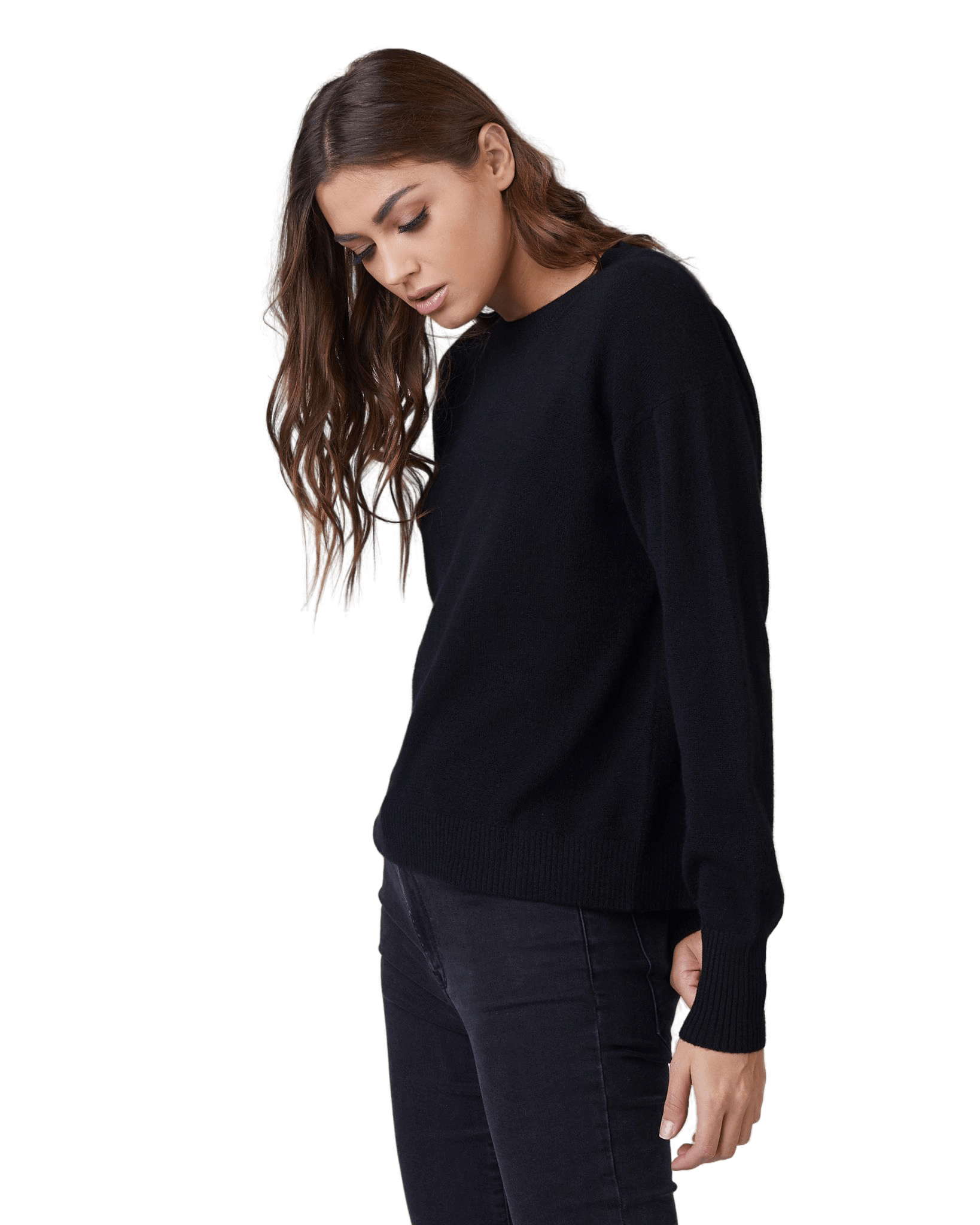 Cashmere Crew Neck Sweater in Black