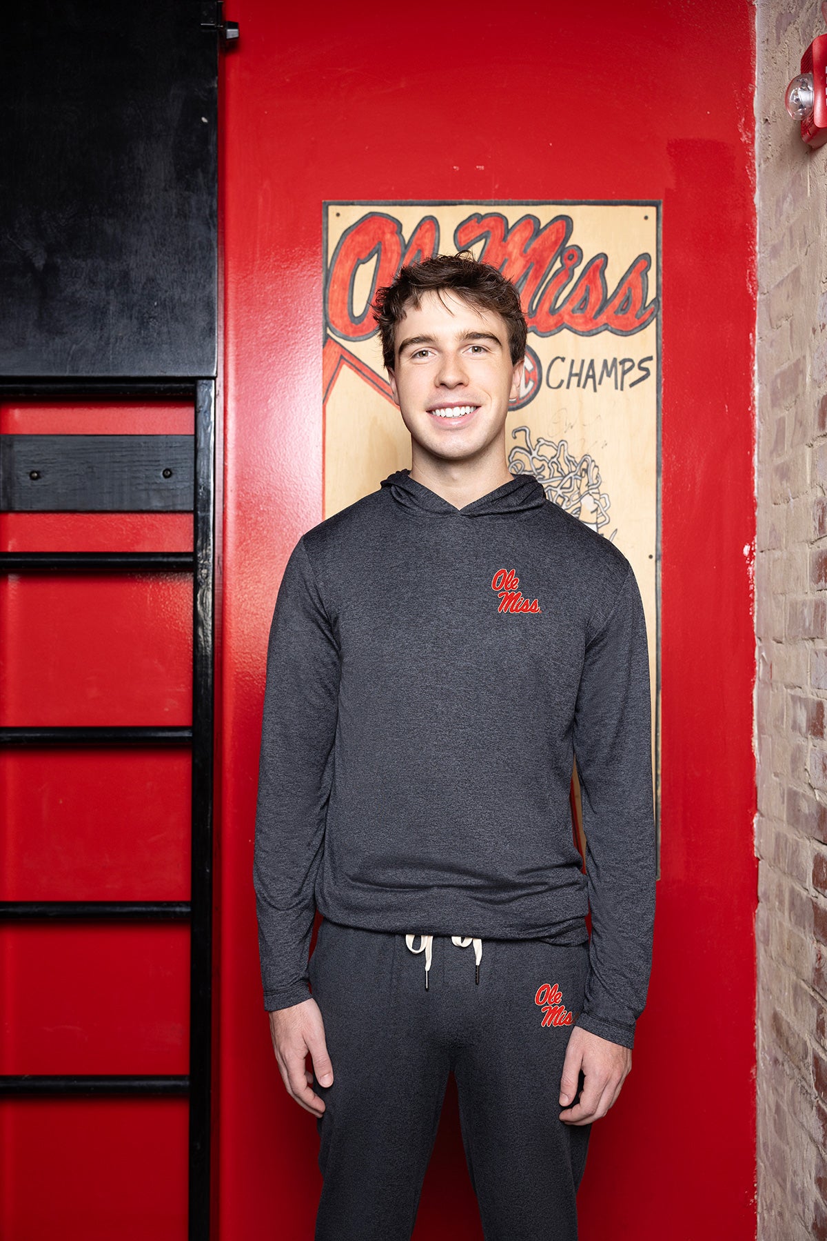 Ole Miss Logo Soft Jersey Tech Mens Hoodie