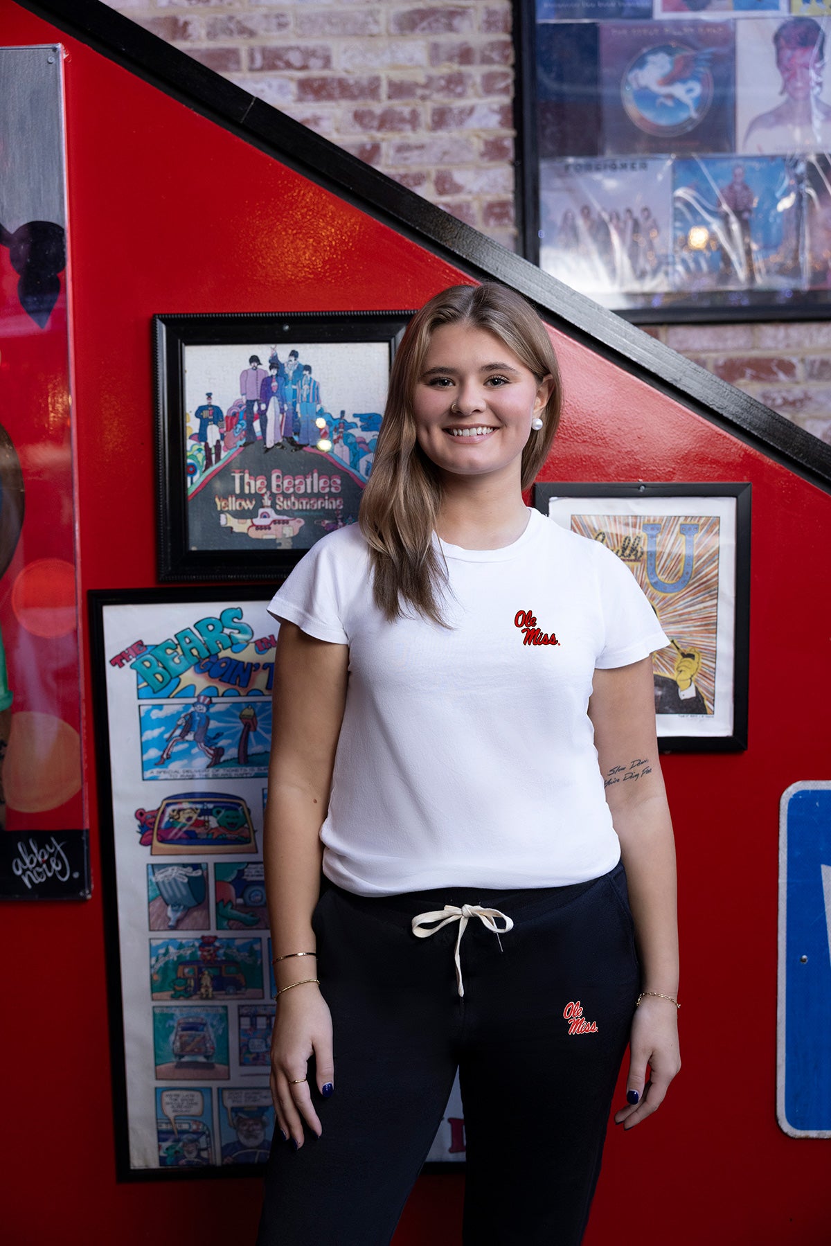 Ole Miss Logo Butter Soft Crew Neck Womens Tee