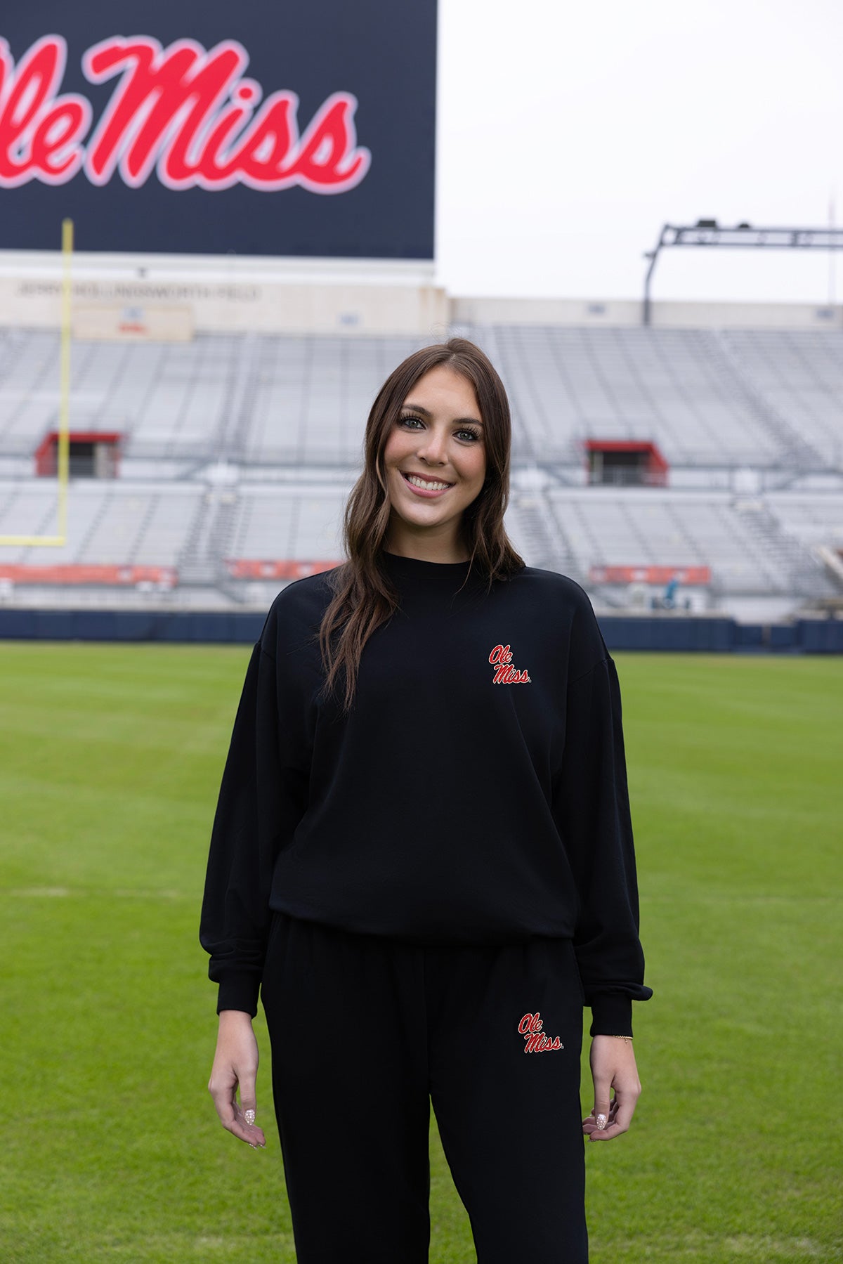 Ole Miss Logo Softest Fleece Crewneck Womens Sweatshirt