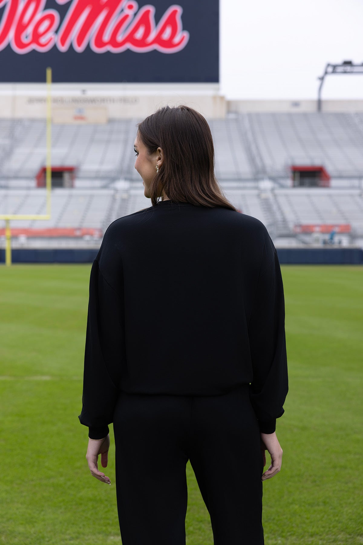 Ole Miss Logo Softest Fleece Crewneck Womens Sweatshirt