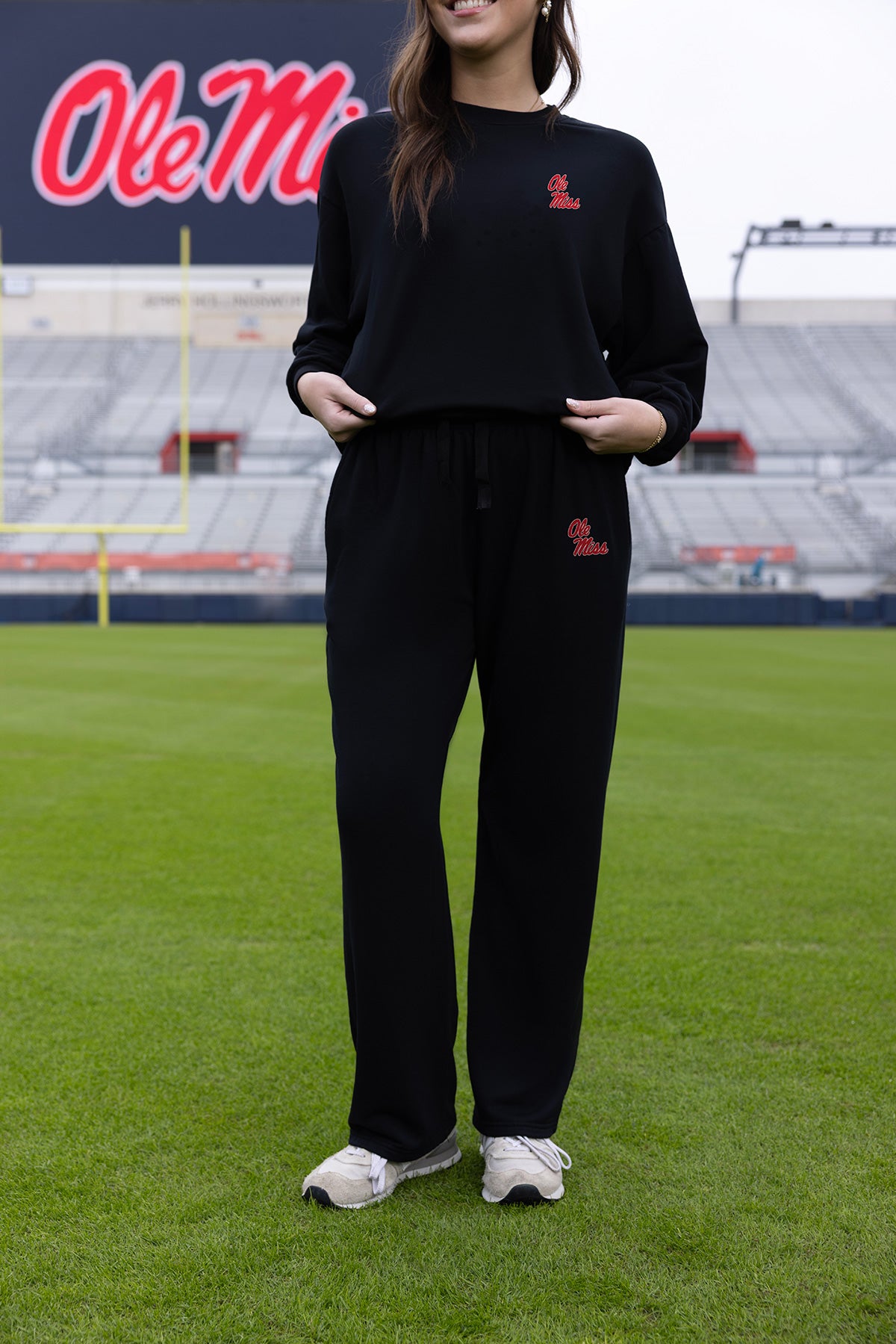 Ole Miss Logo Softest Fleece Straight Leg Womens Sweatpant