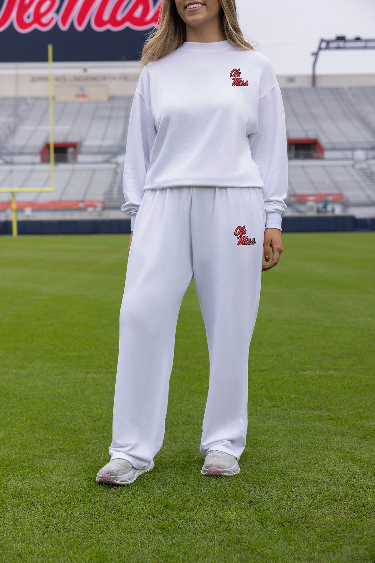 Ole Miss Logo Softest Fleece Straight Leg Womens Sweatpant