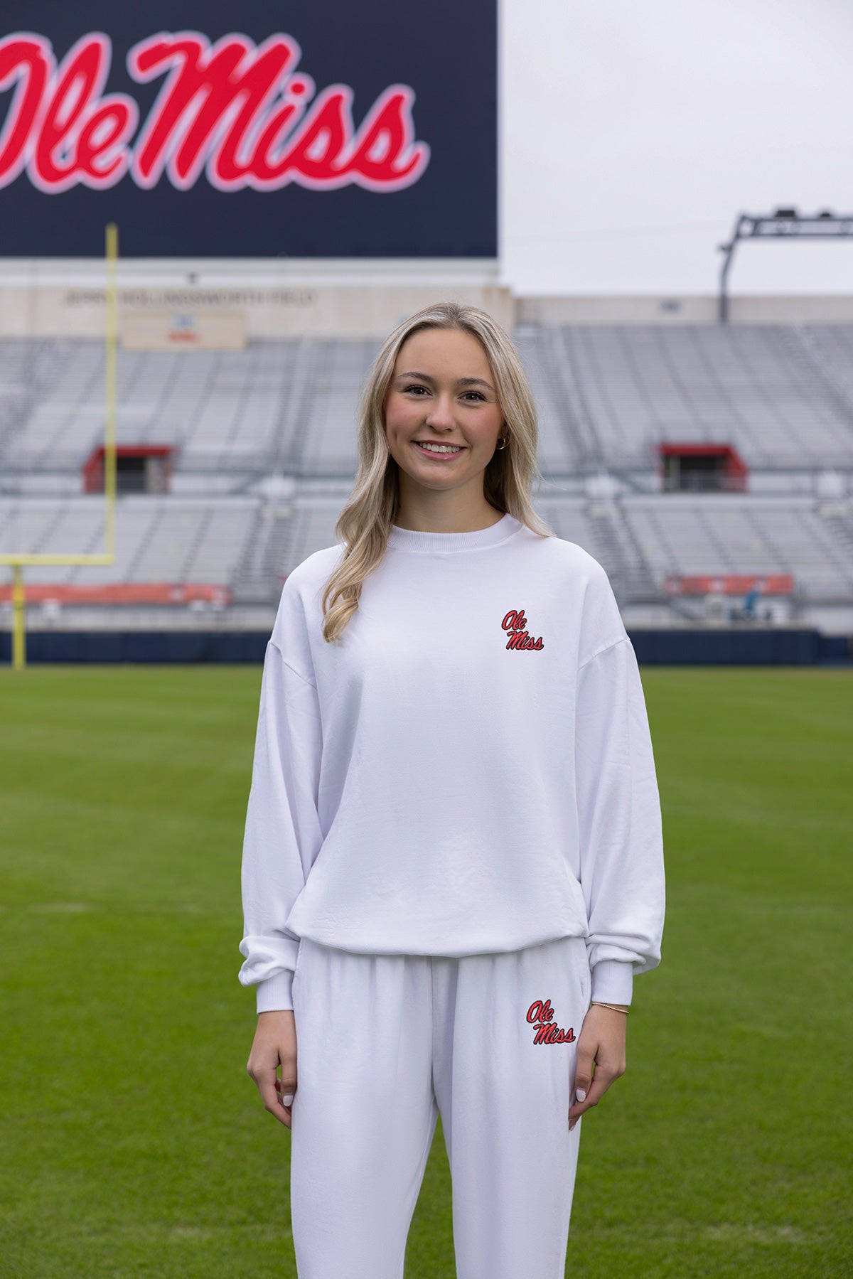 Ole Miss Logo Softest Fleece Crewneck Womens Sweatshirt