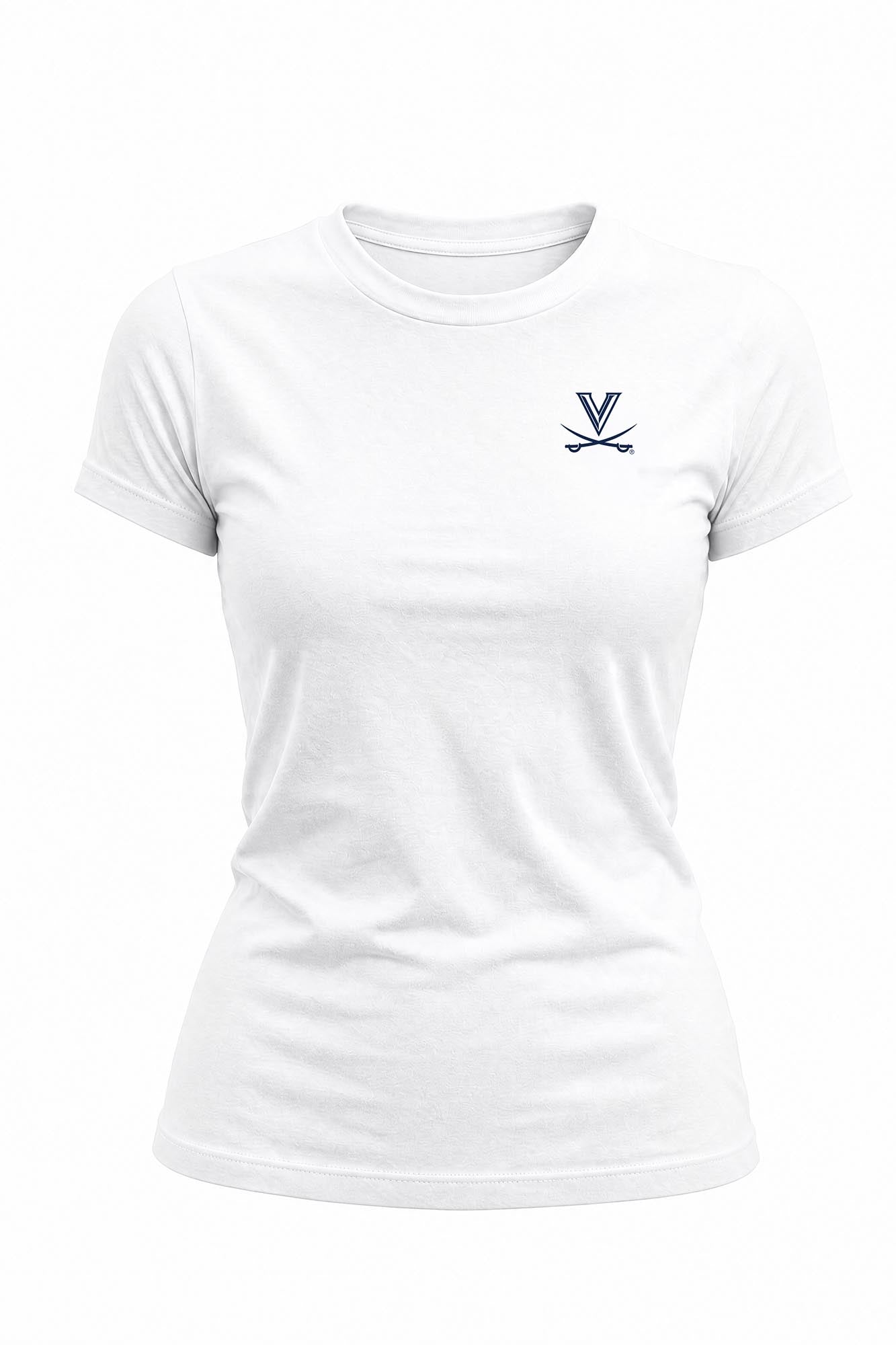 Virginia Logo Cloud Knit Crew Neck Womens Tee