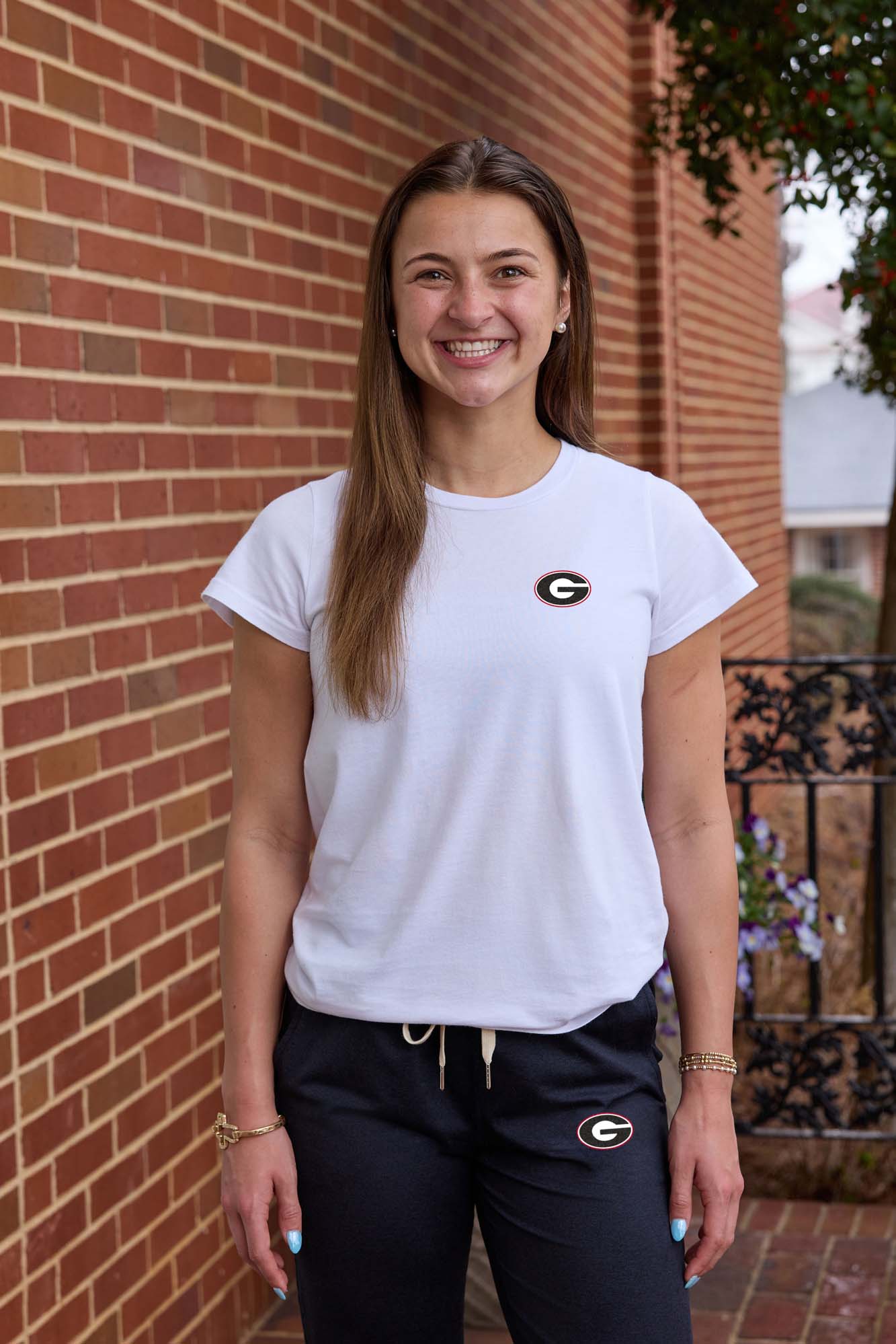 Georgia Logo Cloud Crew Neck Womens Tee