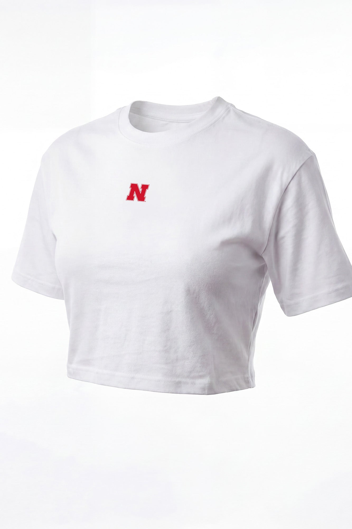 Nebraska Logo Cloud Knit Boxy Crop Womens Tee
