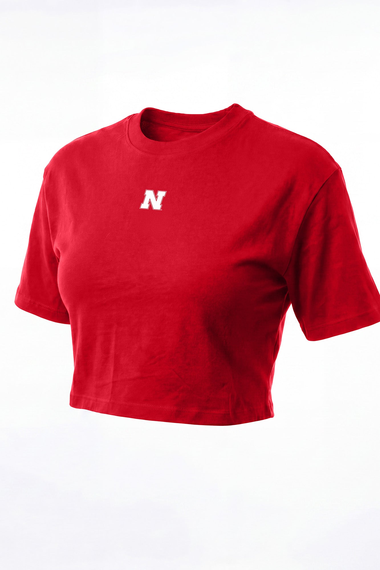Nebraska Logo Cloud Knit Boxy Crop Womens Tee