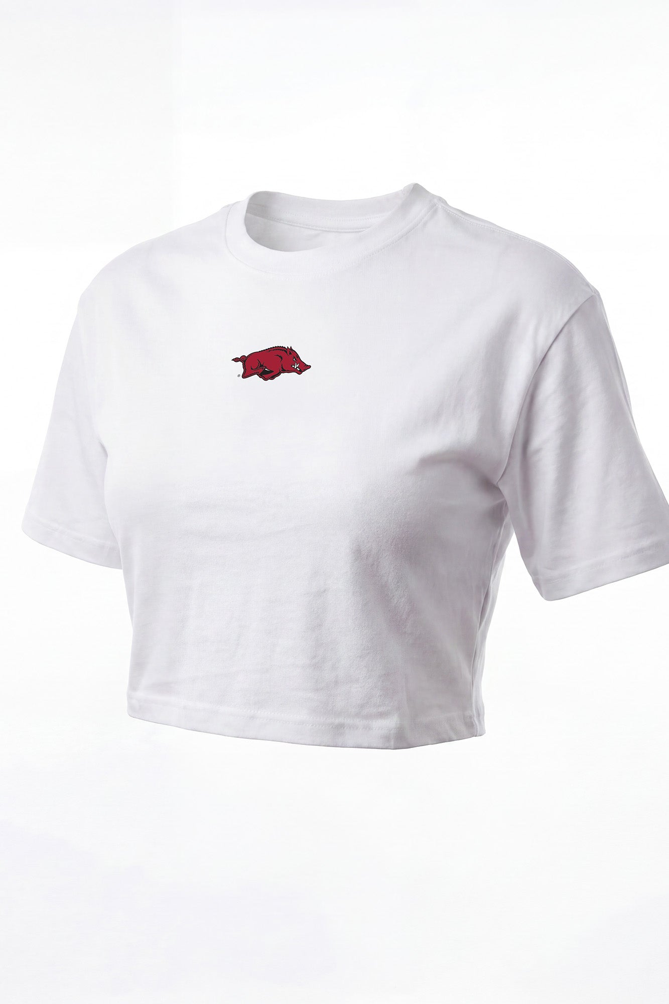 Arkansas Logo Cloud Knit Boxy Crop Womens Tee