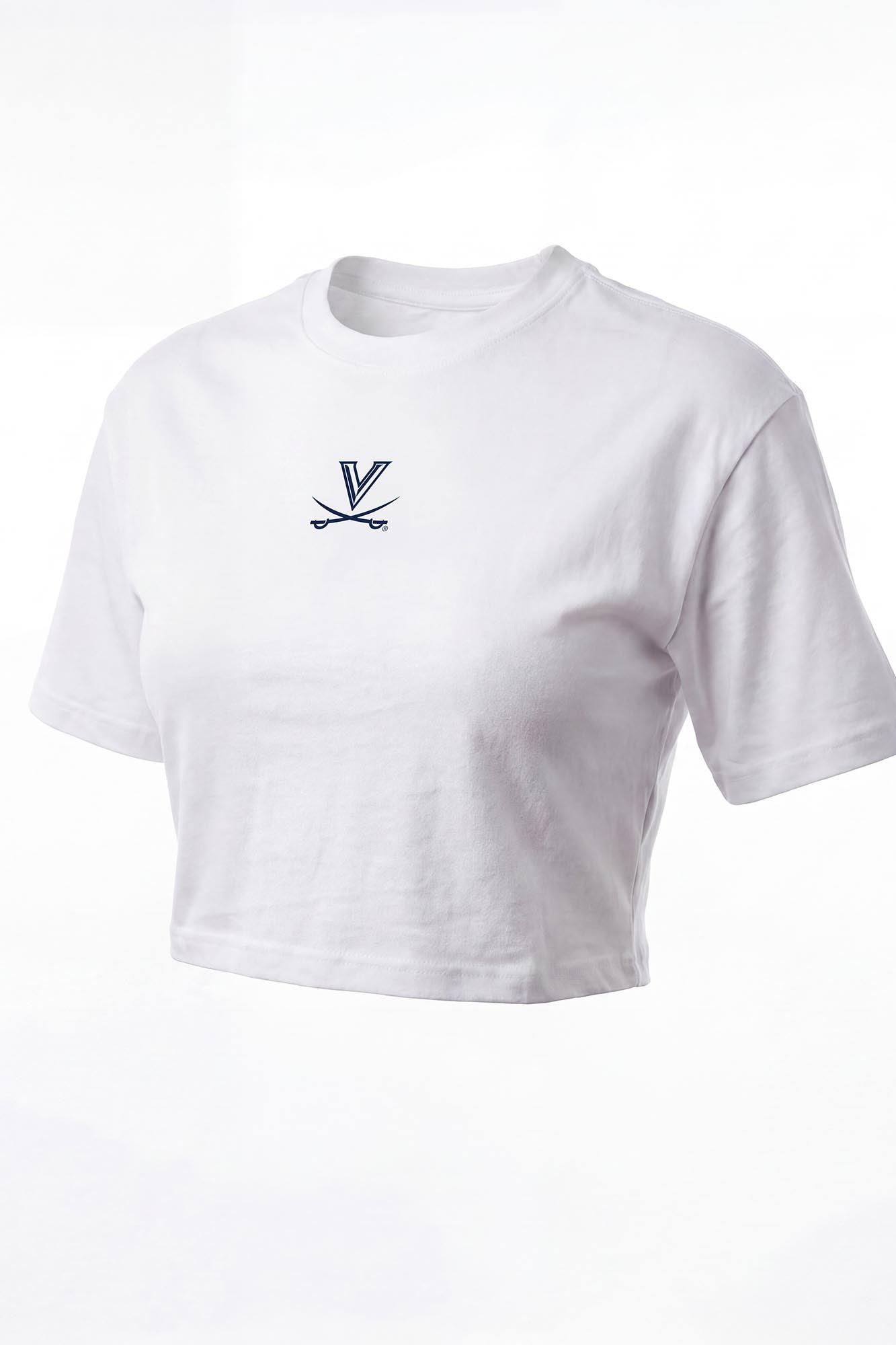 Virginia Logo Cloud Knit Boxy Crop Womens Tee