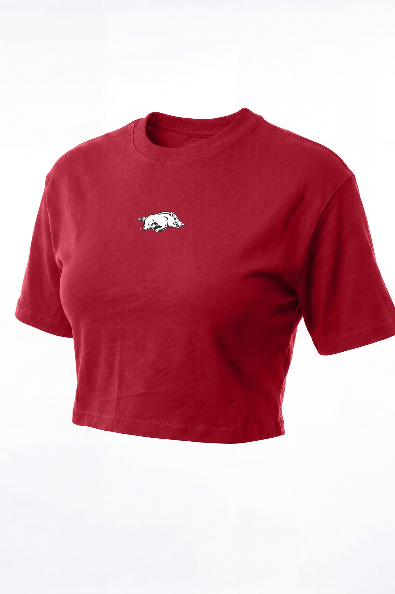 Arkansas Logo Cloud Knit Boxy Crop Womens Tee