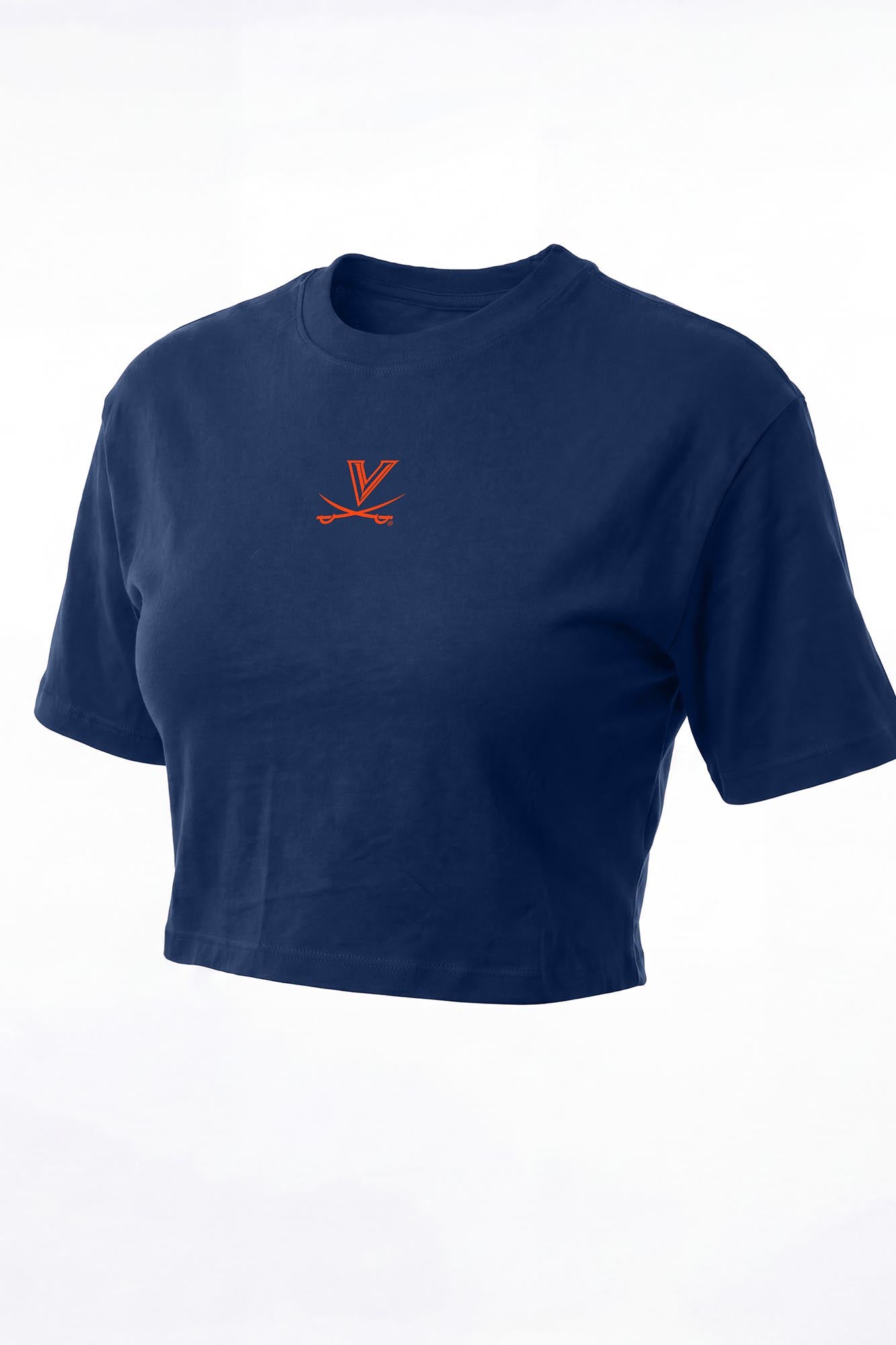 Virginia Logo Cloud Knit Boxy Crop Womens Tee