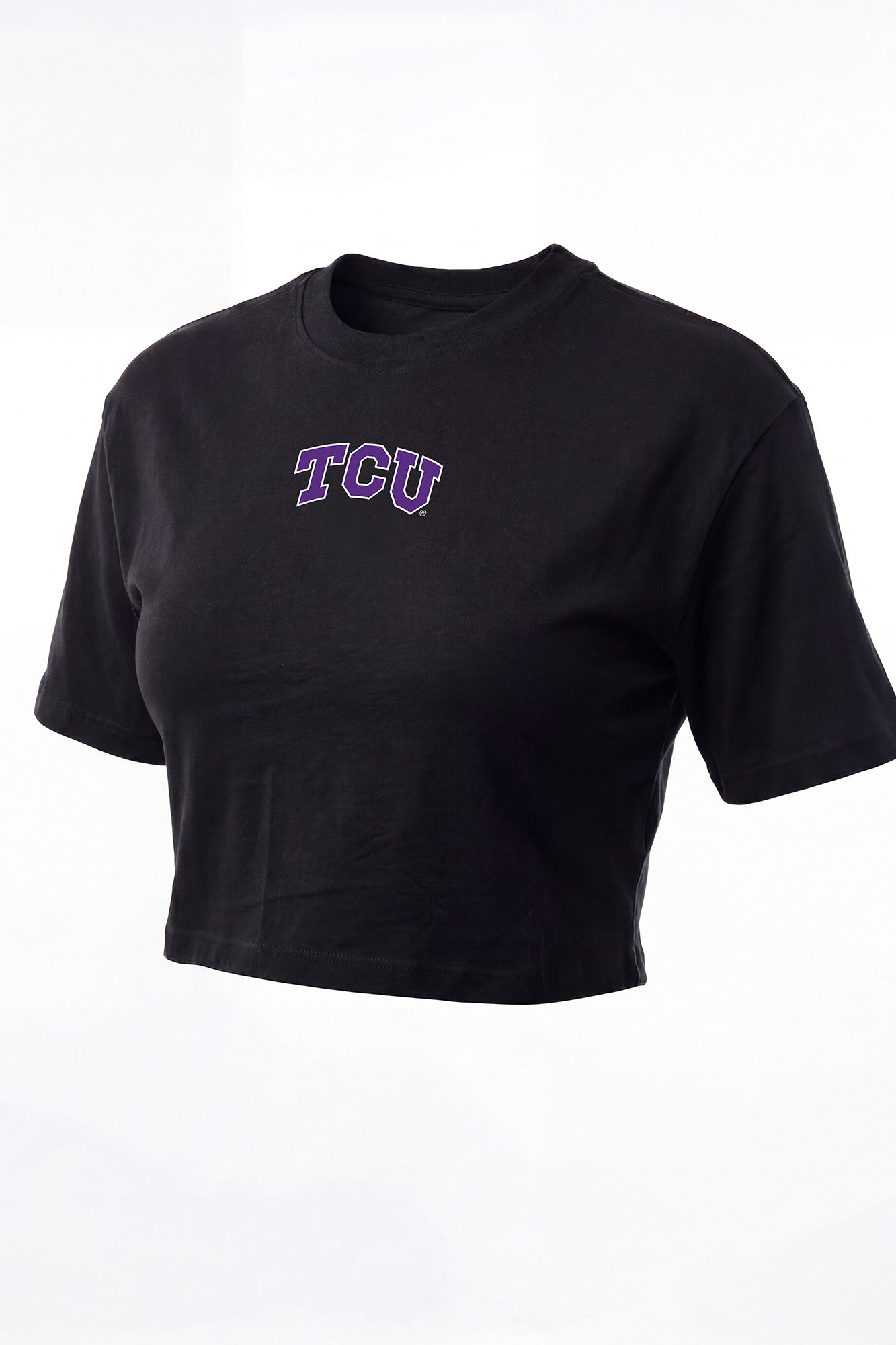 Texas Christian Logo Cloud Boxy Crop Womens Tee