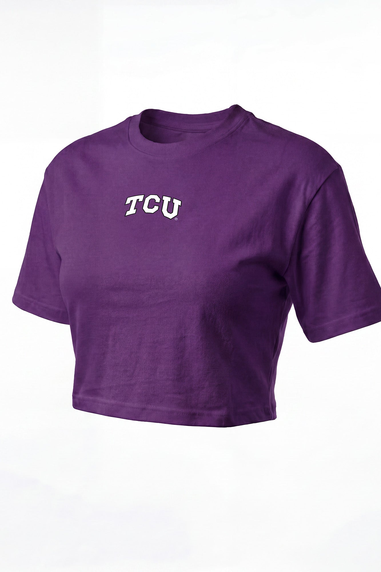 Texas Christian Logo Cloud Boxy Crop Womens Tee
