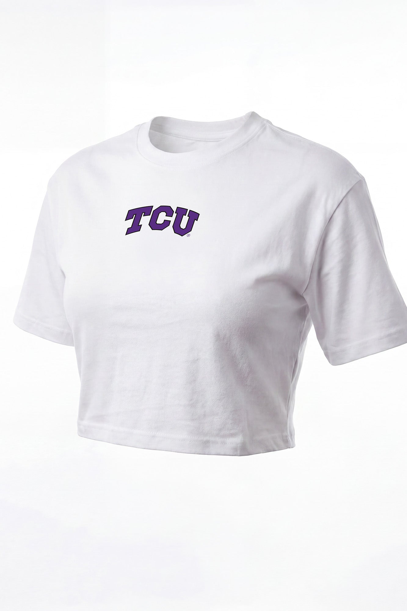 Texas Christian Logo Cloud Boxy Crop Womens Tee
