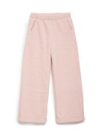 pink double-faced sherpa palazzo pant