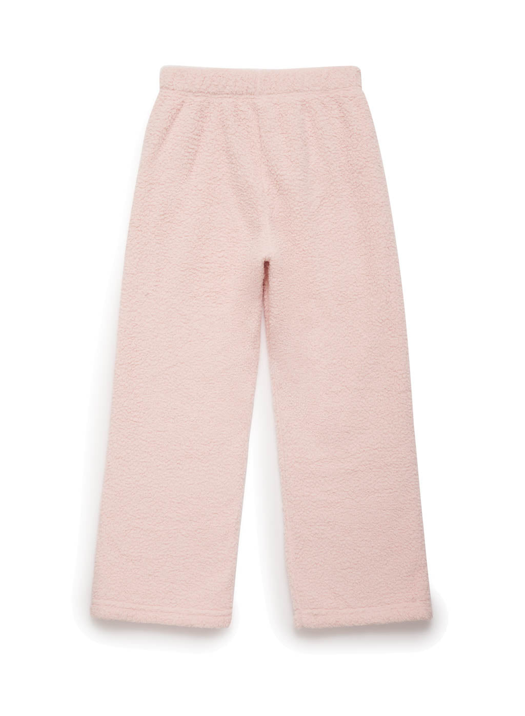 pink double-faced sherpa palazzo pant