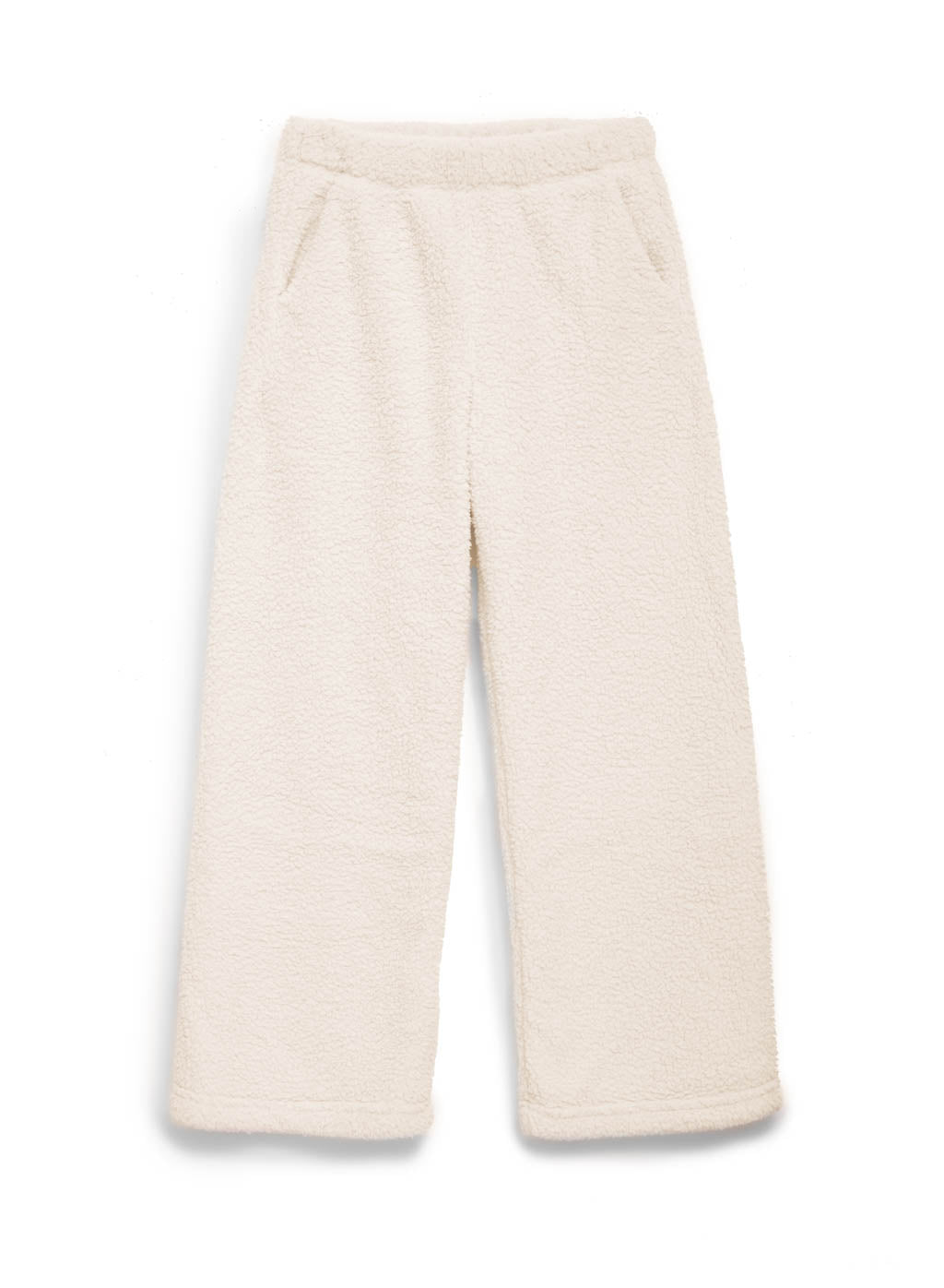 cream double-faced sherpa palazzo pant