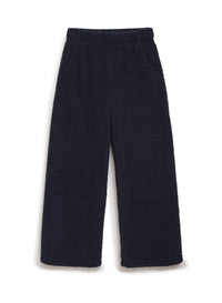 navy double-faced sherpa palazzo pant