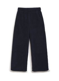 navy double-faced sherpa palazzo pant