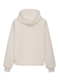 cream sherpa zip hoodie