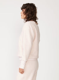 pink sherpa mock neck