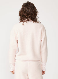 pink sherpa mock neck